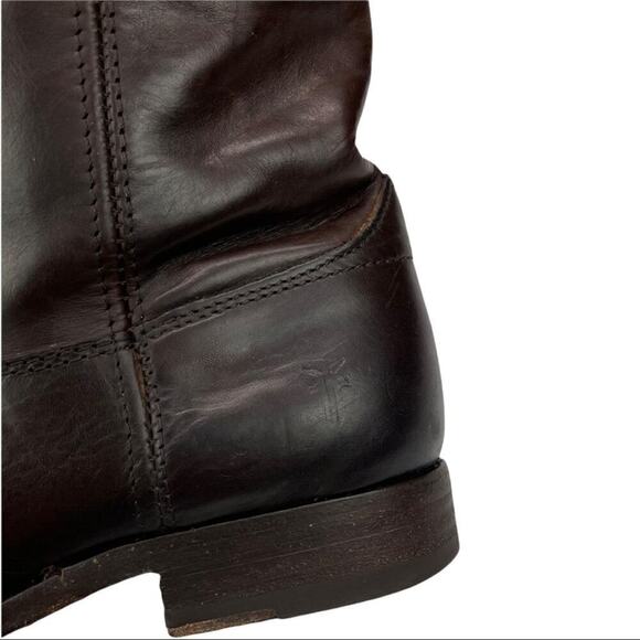 Frye Dark Brown Leather Melissa Western Tall Riding Boots  Size 5.5 Style 77167 - Picture 15 of 16